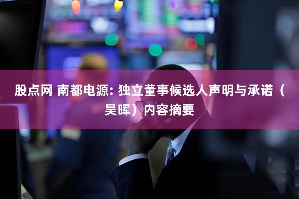 股点网 南都电源: 独立董事候选人声明与承诺（吴晖）内容摘要