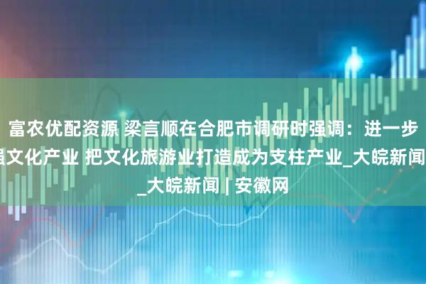富农优配资源 梁言顺在合肥市调研时强调：进一步做大做强文化产业 把文化旅游业打造成为支柱产业_大皖新闻 | 安徽网